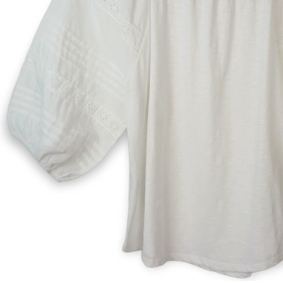 Women's DRAPER JAMES RSVP™ SZ XS Embroidered Pintuck Top - Picture 6 of 8